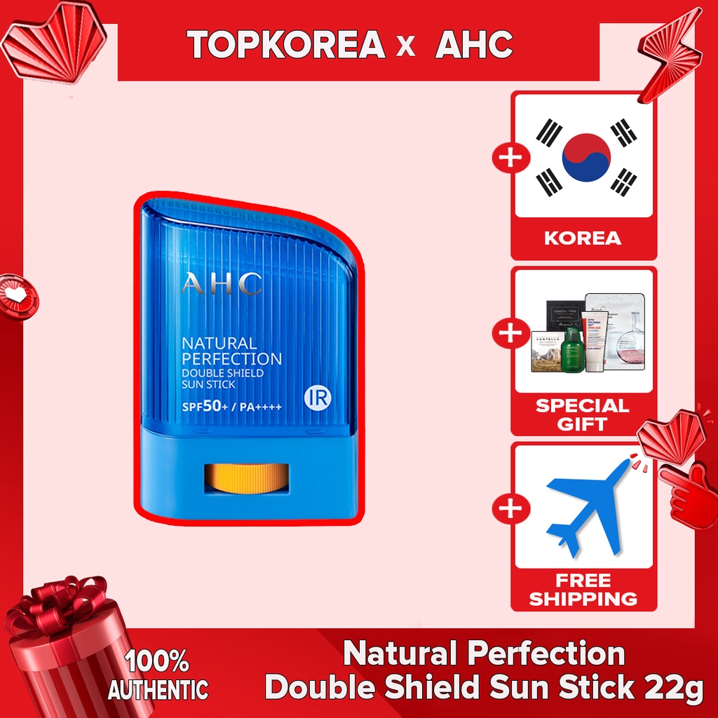 ///////  AHC Natural Perfection Double Shield Sun Stick 14g, 22g /////// Kem chống nắng AHC dạng thỏi bảo vệ gấp 2 lần 14g 22g / TOPKOREA