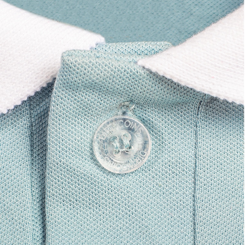 DirtyCoins Striped Polo Shirt - Sky Blue