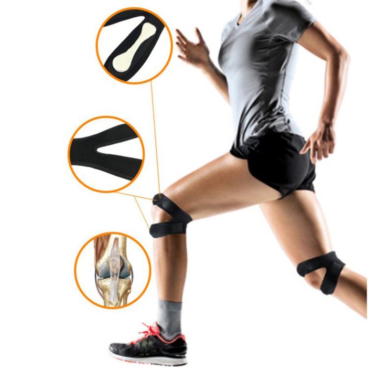 Bó đầu gối thể thao bóng đá co giãn đen Gsports K500