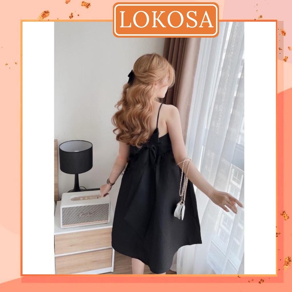 Váy Trắng Tiểu Thư LOKOSA Váy Babydoll Nơ 2 Dây Lưng Form Bồng Hàn Quốc Phong Cách Tiểu Thư VD070 | BigBuy360 - bigbuy360.vn