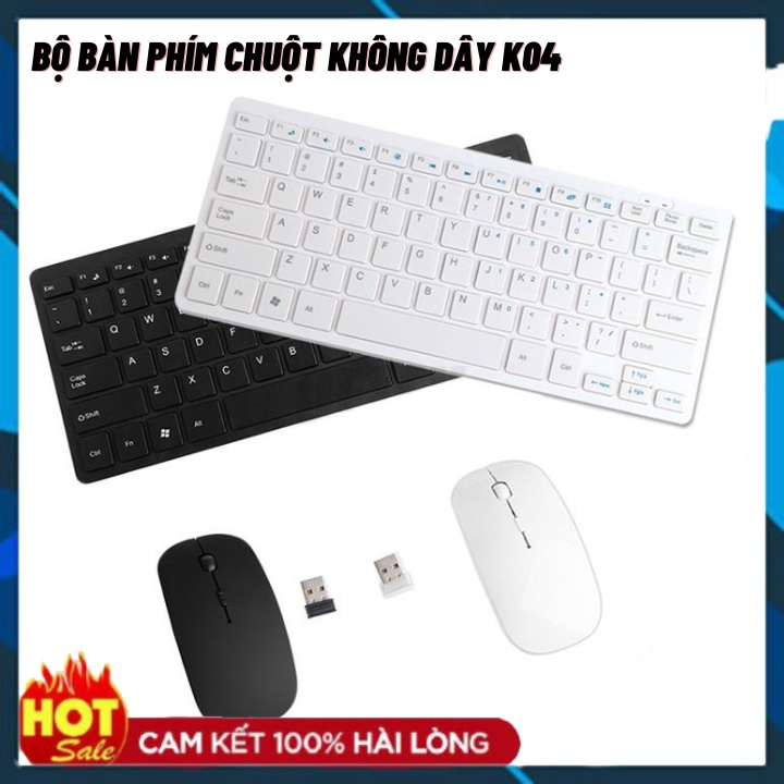 Combo Bàn Phím Kèm Chuột Không Dây K04 Khoảng Cách Tới 10m