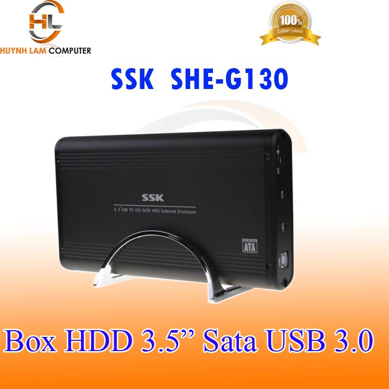 Hộp đựng ổ cứng HDD box 3.5 inch SSK HE-G130 chuẩn Sata usb 3.0-Hãng phân phối