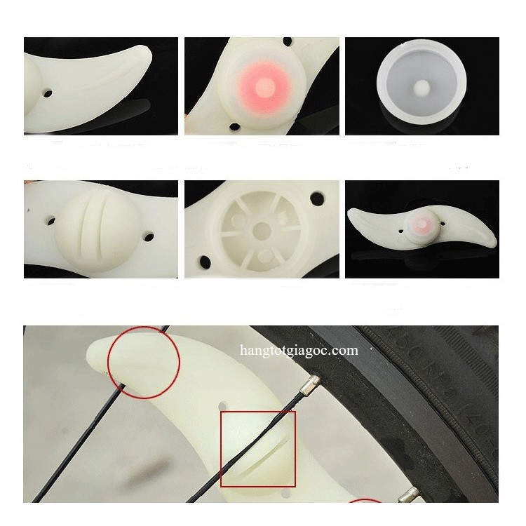 Đèn LED lampAA nhiều màu sắc kẹp bánh xe đạp