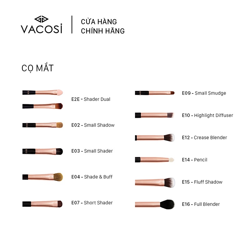 [Đại Lý Chính Thức] Cọ Che Khuyết Điểm Vùng Mắt Vacosi E10 Highlight Diffuser Brush