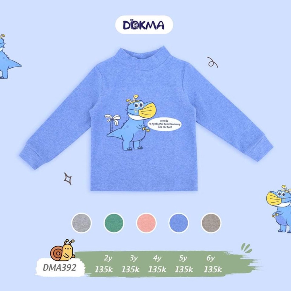 Áo thun áo giữ nhiệt dài tay thu đông cho bé trai bé gái chất dày dặn Dokma sale size 2-6Y DMA392 Lamiha
