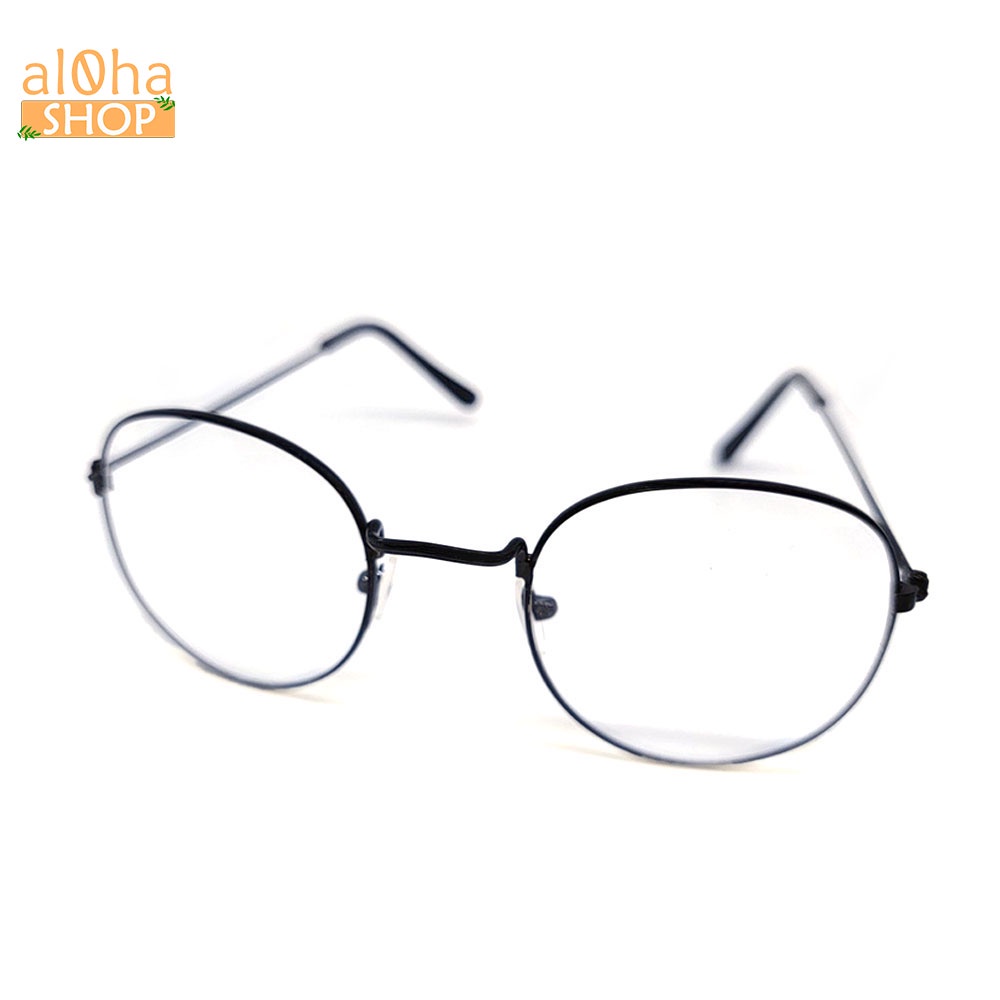 Mắt kính thời trang chống bụi gọng sắt tròn K024 nobita unisex nam nữ - al0ha Shop