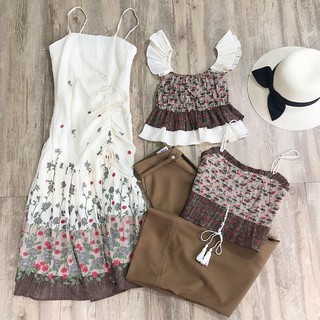 Đầm hai dây hoa vintage