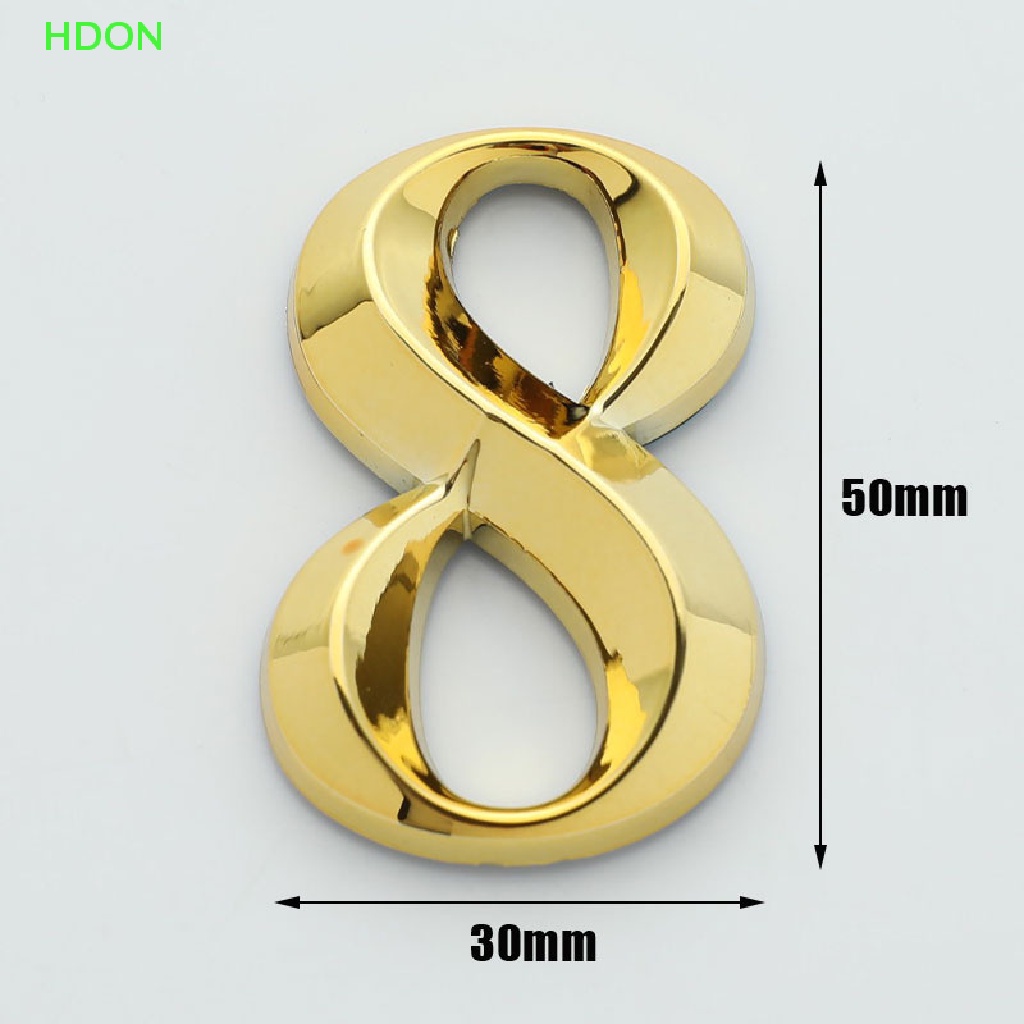 1 Miếng Dán Tường Trang Trí Hình Số Nhà Màu Vàng Đồng Cao 5cm