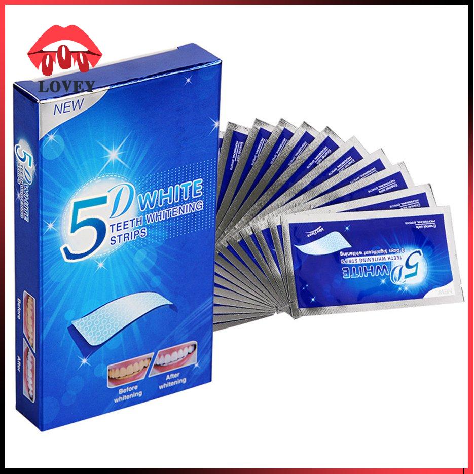 [Hàng mới về] 14 Cặp miếng dán làm trắng răng 5D thiết kế dễ mang theo tiện dụng