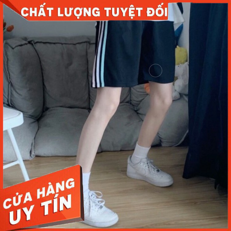 Quần short thể thao nam nữ sọc 3 màu phong cách ulzzang siêu hot