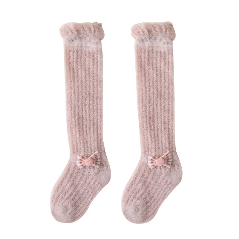 Vớ Cotton Lưới Cao Tới Gối Siêu Mỏng Thoáng Khí Chống Trượt Thời Trang Mùa Hè Cho Bé Sơ Sinh