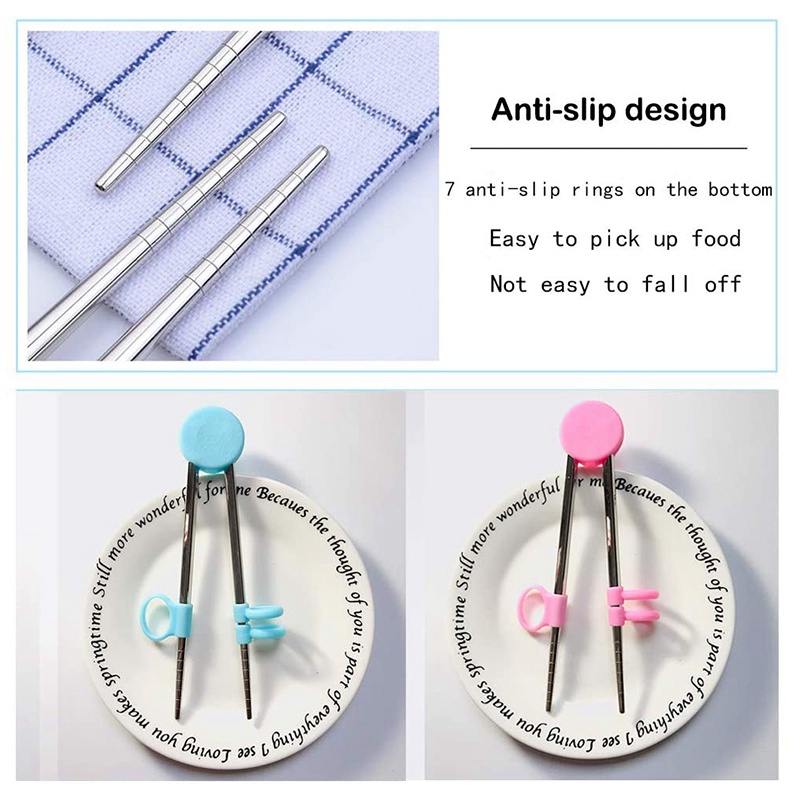 Bộ 2 Đôi Đũa Tập Ăn Cho Bé Có Thể Tái Sử Dụng