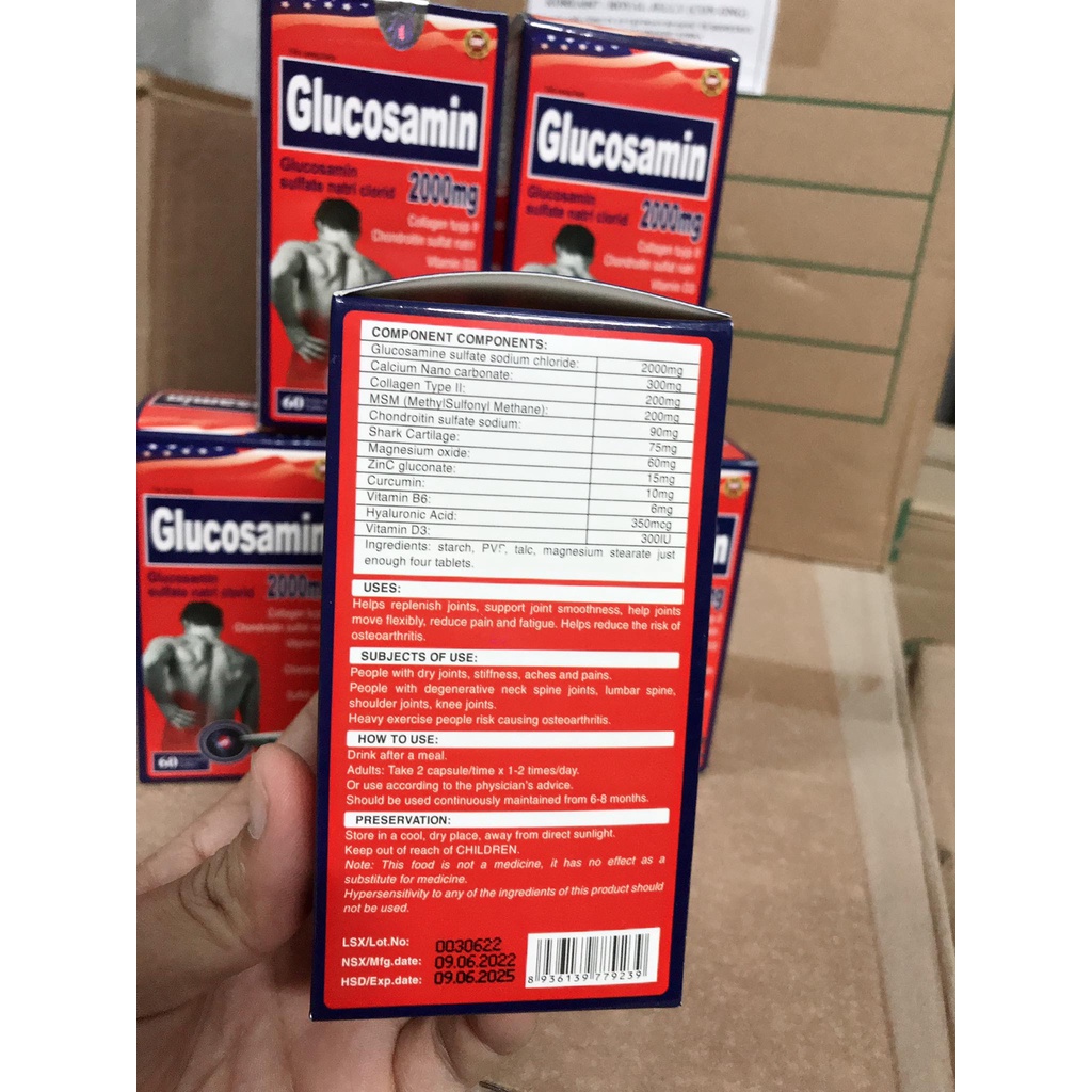 Viên xương khớp Glucosamin 2000mg ( hộp 60 viên )