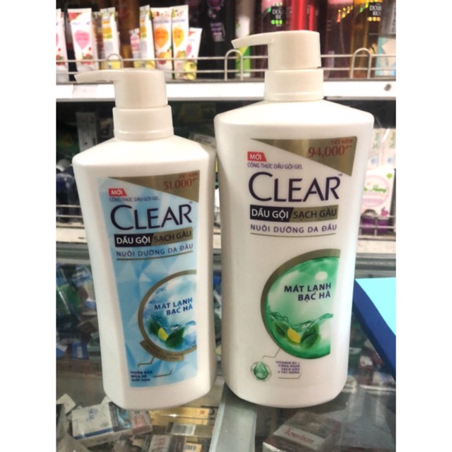 Dầu Gội Sạch Gàu Clear Mát Lạnh Bạc Hà Chai Vòi