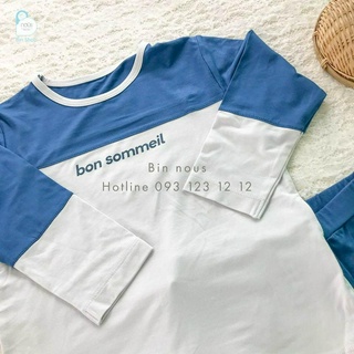 Bộ Nous pyjama xanh ghi