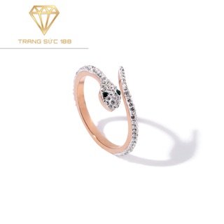 Nhẫn titan ko đEn rắn đính đá NT080