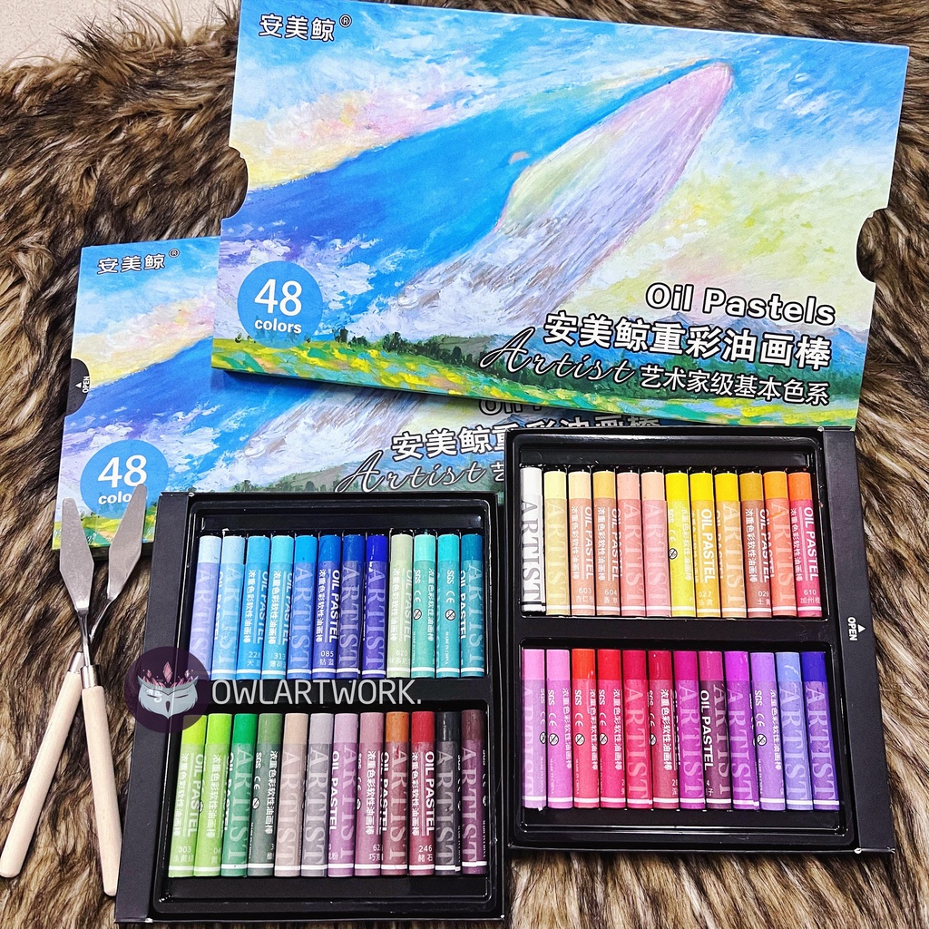 [CÚ TUYẾT] Màu Sáp Dầu Cá Voi Soft Oil Pastels Hạng Hoạ Sĩ 12/24/36/48