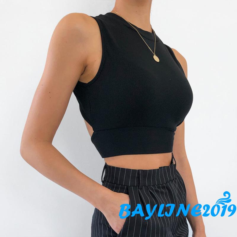 Áo Croptop Nữ Dài Tay Cổ Tròn Hở Eo Quyến Rũ