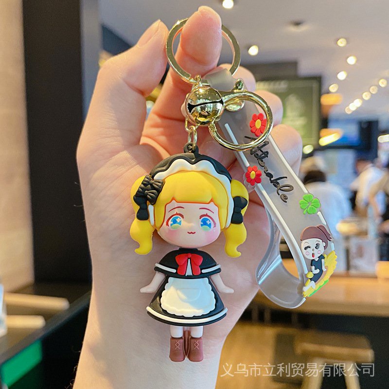 Móc Khóa Nhựa PVC Hai Chiều Họa Tiết Hoạt Hình Dễ Thương