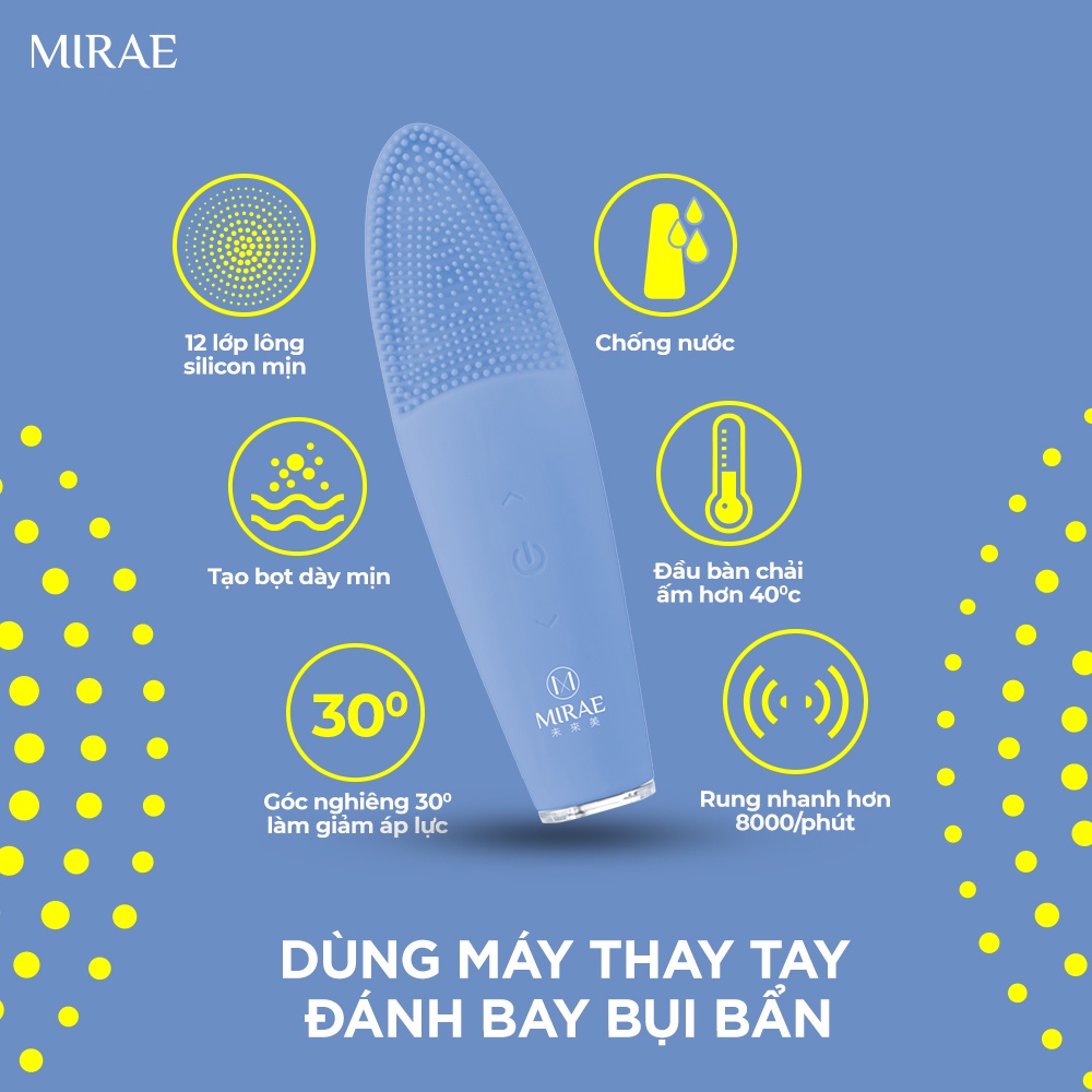 Combo máy rửa mặt Mirae và sữa rửa mặt &amp; gel tẩy trang àm sạch lớp trang điểm làm sạch lỗ chân lông COMBO23