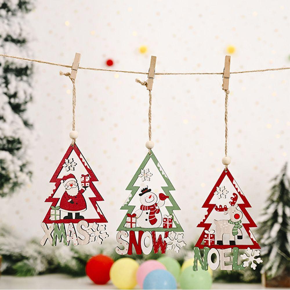 Phụ Kiện Treo Trang Trí Giáng Sinh / Năm Mới Bằng Gỗ DIY