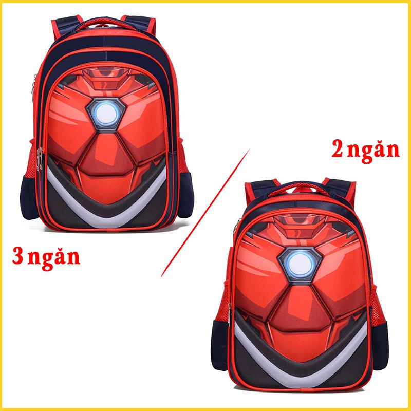 Balo đi học cho bé trai in 3D nhân vật siêu anh hùng, người nhện cấp 1 size lớn  TE7