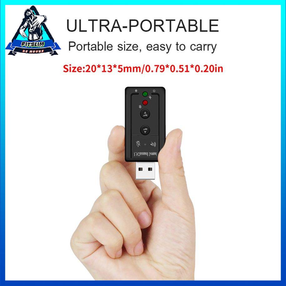 7.1 USB bên ngoài Card âm thanh USB đến giắc cắm tai nghe 3.5mm Bộ chuyển đổi âm thanh kỹ thuật số [8/26]