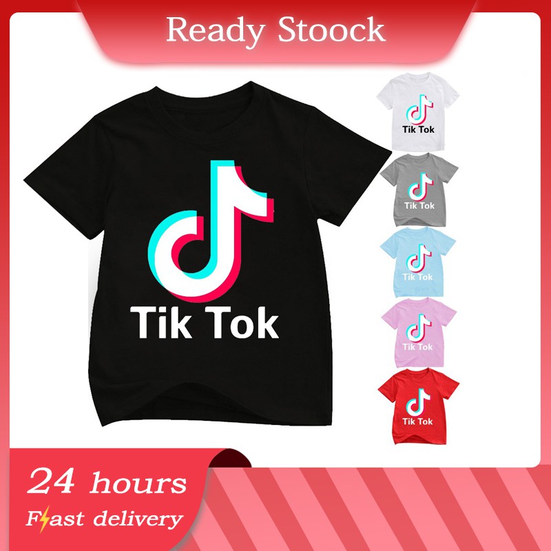 Áo thun tay ngắn in hình Tiktok vui nhộn phong cách thường ngày thời trang cho trẻ