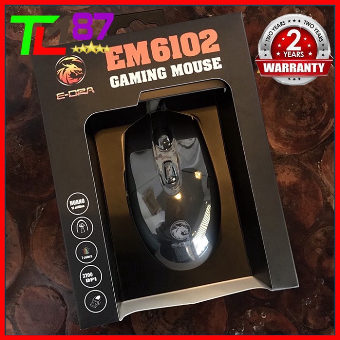 Chuột Máy Vi Tính Laptop Mouse Chơi Game E-DRA EM6102 Đèn LED 7 Màu RGB - Chuột Gaming Có Dây Chuyên Game