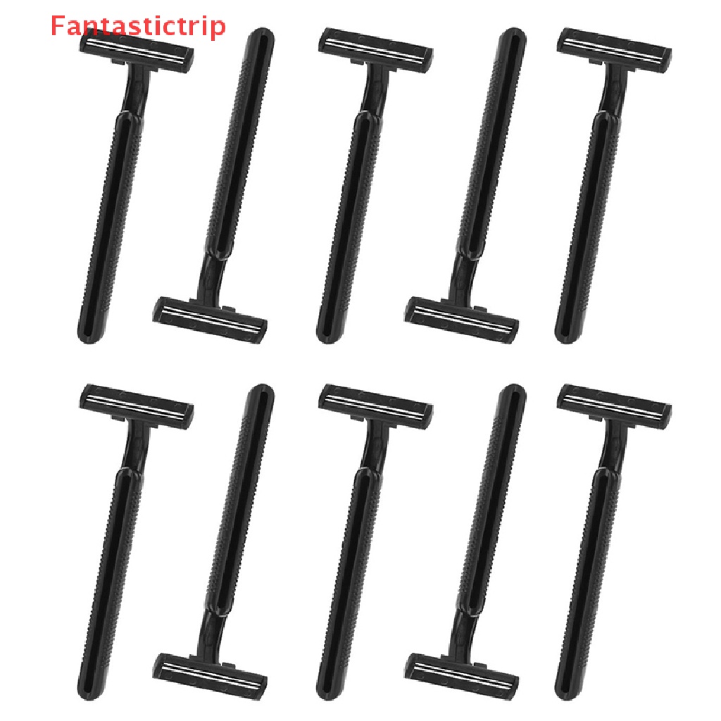 Set 10 Dao Cạo Râu Hai Lưỡi Bằng Thép Không Gỉ Sử Dụng Một Lần Cho Nam
