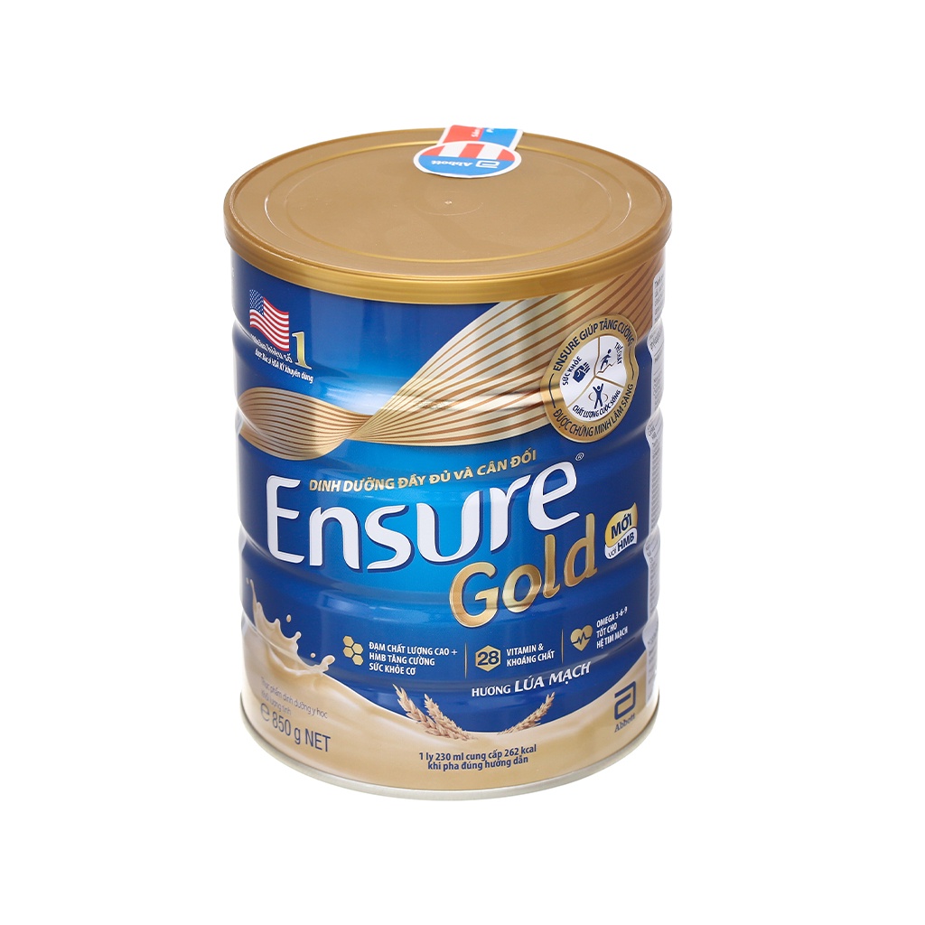 Sữa bột Ensure Gold Abbott hương vani (HMB) 850g