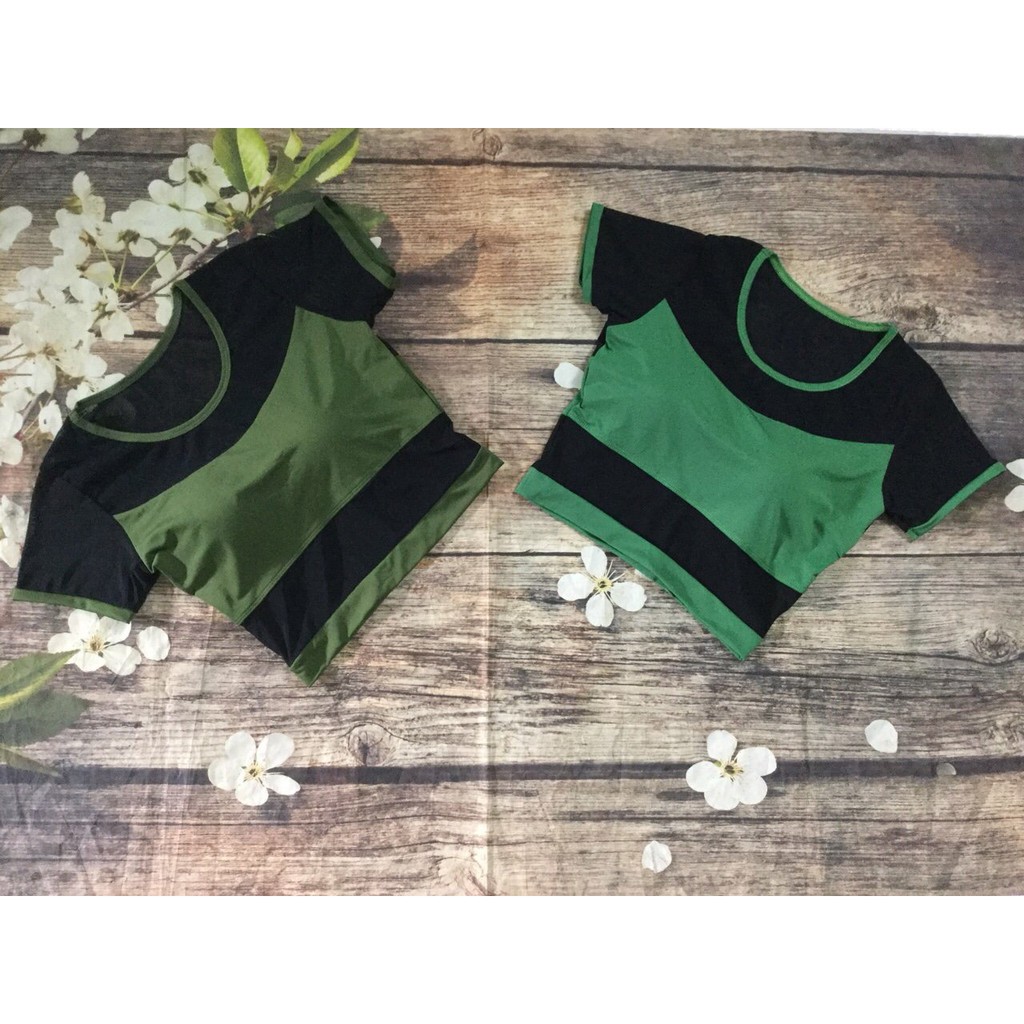 ÁO CROPTOP PHỐI LƯỚI CÓ MÚT