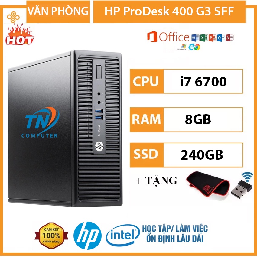 Máy Tính Văn Phòng HP ProDesk 400G3 Cấu Hình Core i7 6700 Ram 8GB SSD
