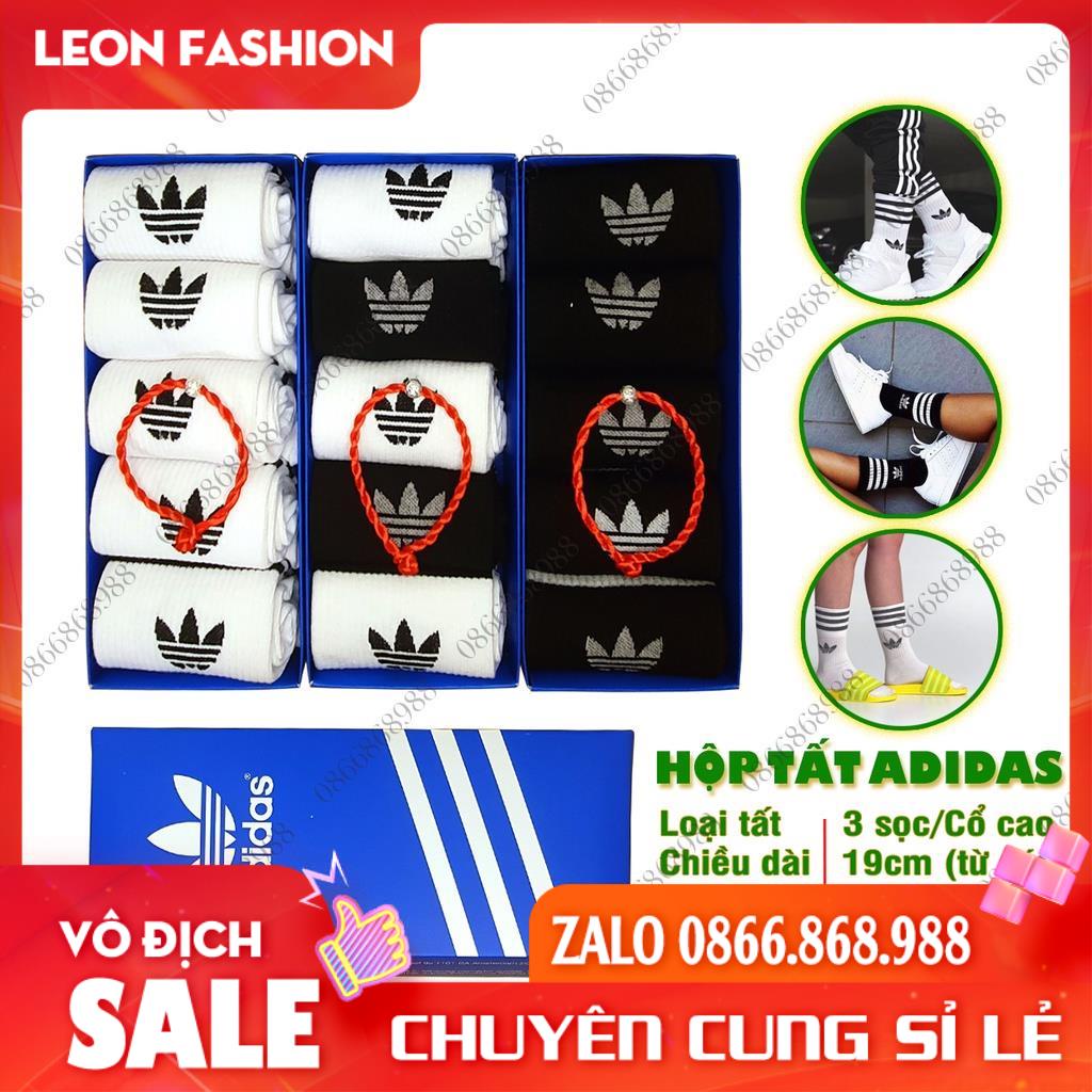 Tất ADIDAS Cổ cao 3 sọc Hàng loại 1 [Hộp 5 Đôi] Vớ Nam Nữ Thể thao Dệt kim Cao cấp QUÀ TẶNG - Kho sỉ tất