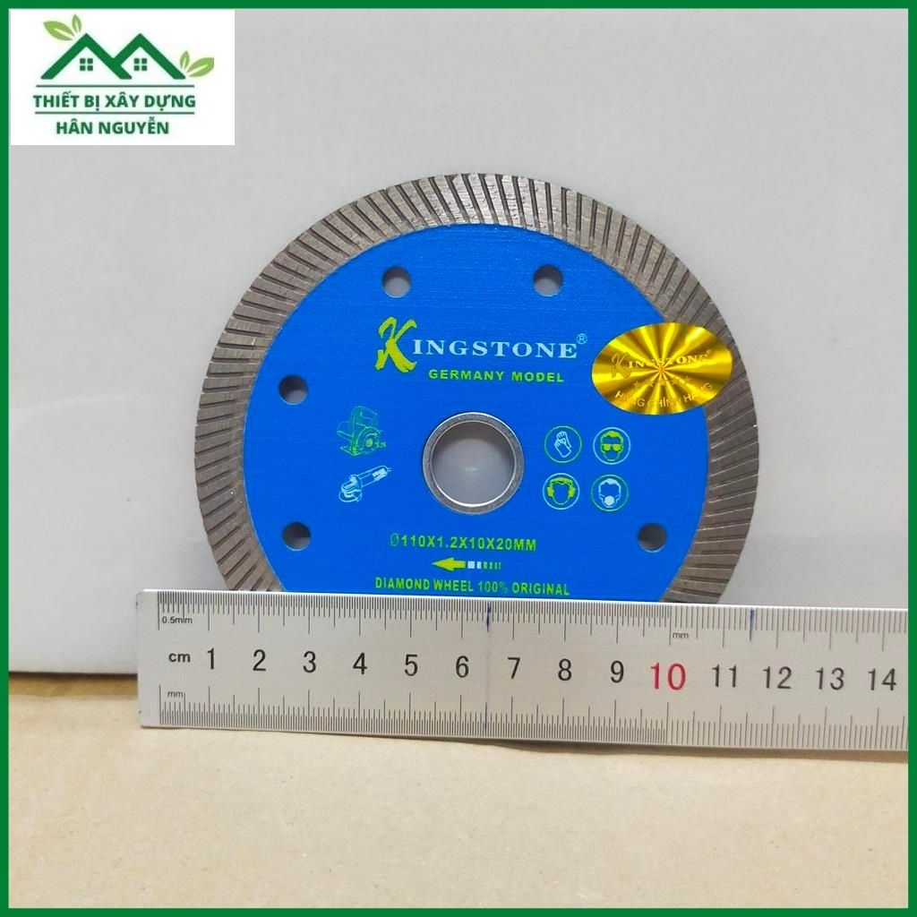 Lưỡi cắt gạch đa năng rãnh xéo xanh Kingstone 110mm dùng cho máy cắt cầm tay 1 tấc,đĩa cắt gạch chuyên cắt gạch,đá,tường