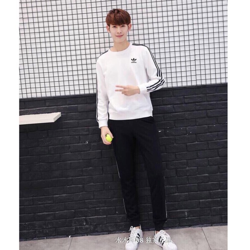 ÁO THUN TAY DÀI PHỐI SỌC ADIDAS | BigBuy360 - bigbuy360.vn