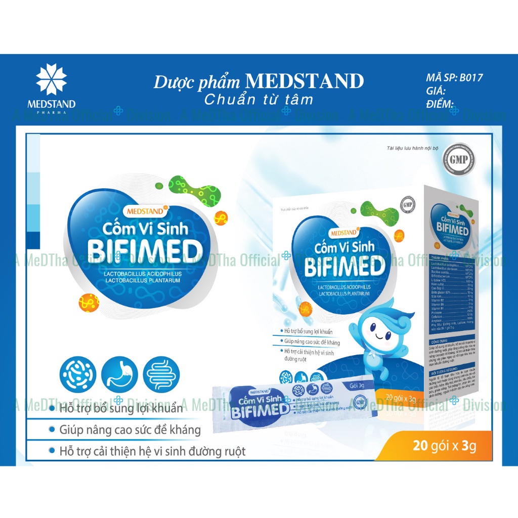 CỐM VI SINH BIFIMED – Hỗ trợ bổ sung lợi khuẩn, giúp nâng cao sức đề kháng, cải thiện hệ vi sinh đường ruột ở trẻ