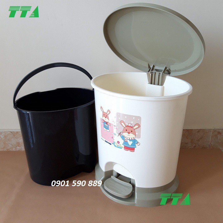 Thùng rác nhựa Duy Tân đạp chân oval cỡ lớn 20 lít