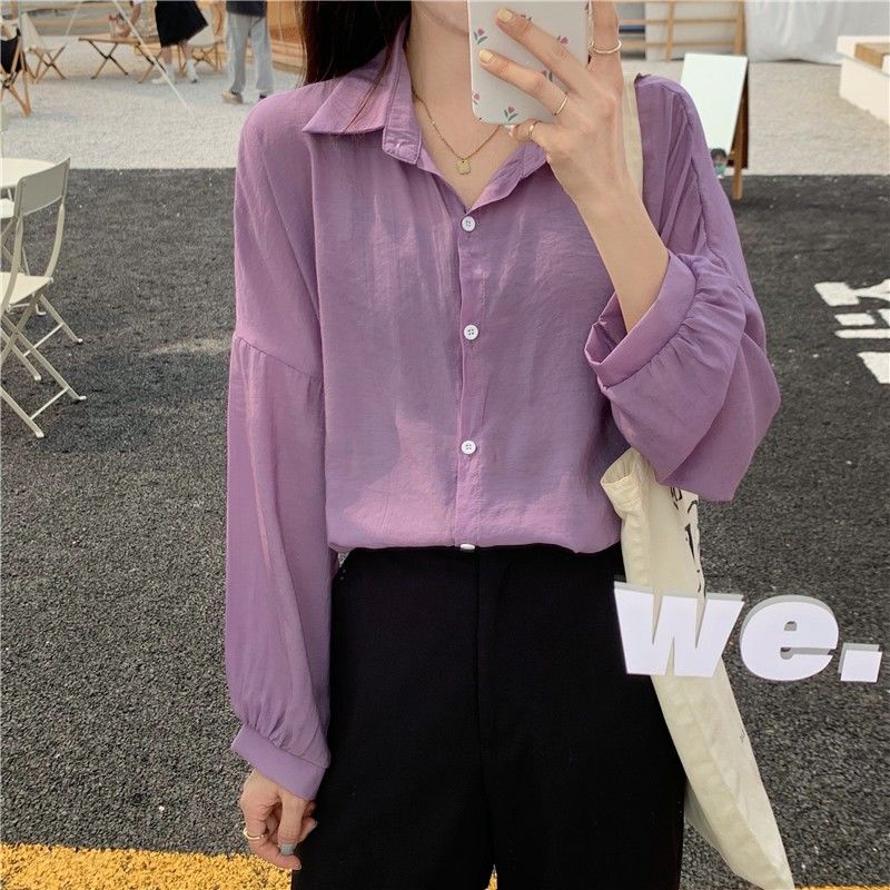 Áo khoác sơ mi COZOKC chống nắng tay dài dáng rộng phong cách thời trang