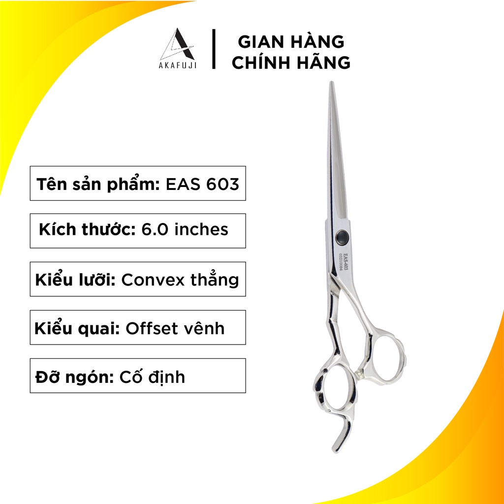 Kéo Cắt Tóc ( Răng Cưa Chống Chạy Tóc) AKAFUJI EAS 603 SIZE 6.0 inches Thép Nhật Cao Cấp [HÀNG CHÍNH HÃNG] Bảo Hành 12T