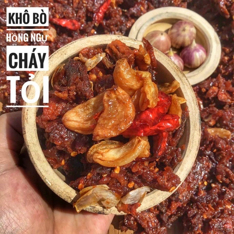 Khô bò Hồng Ngự cháy tỏi - 300gram