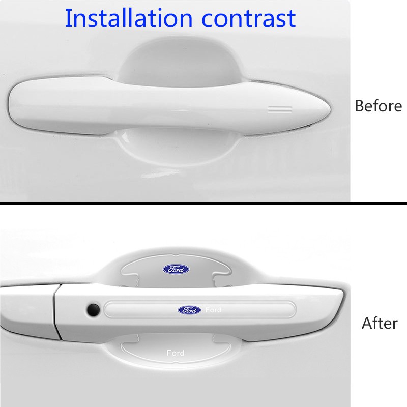 Bộ 4/8 miếng dán trong suốt bảo vệ tay nắm cửa xe hơi Ford Ranger Fiesta Ranger T6 / T7 / T8 Focus