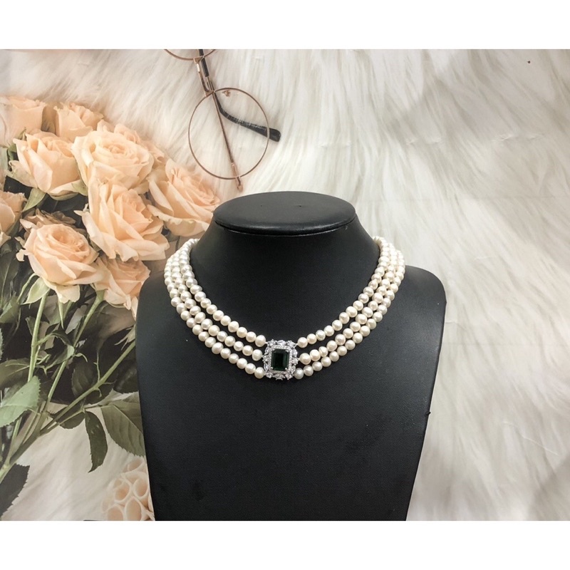 Vòng cổ 3 tầng size hạt 7-8ly