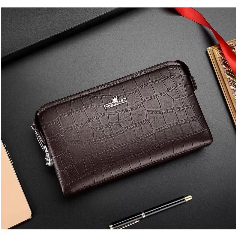 Ví Nam Da Doanh Nhân .Ví Cầm Tay Da Nam. Bóp Da Cầm Tay Nam FSD Cao Cấp.