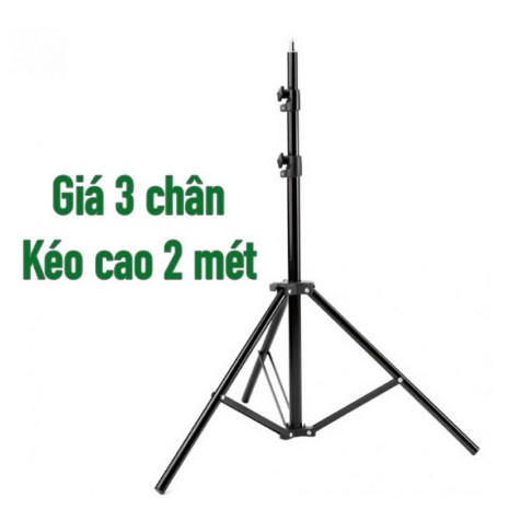 Cây Livestream, Chân Đèn Flash cho chụp ảnh, quay phim tăng giảm chiều cao từ 70cm đến 2m1, tặng kèm kẹp điện thoại