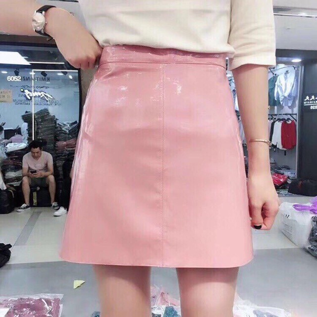 Chân váy da bóng chất đẹp(#482)