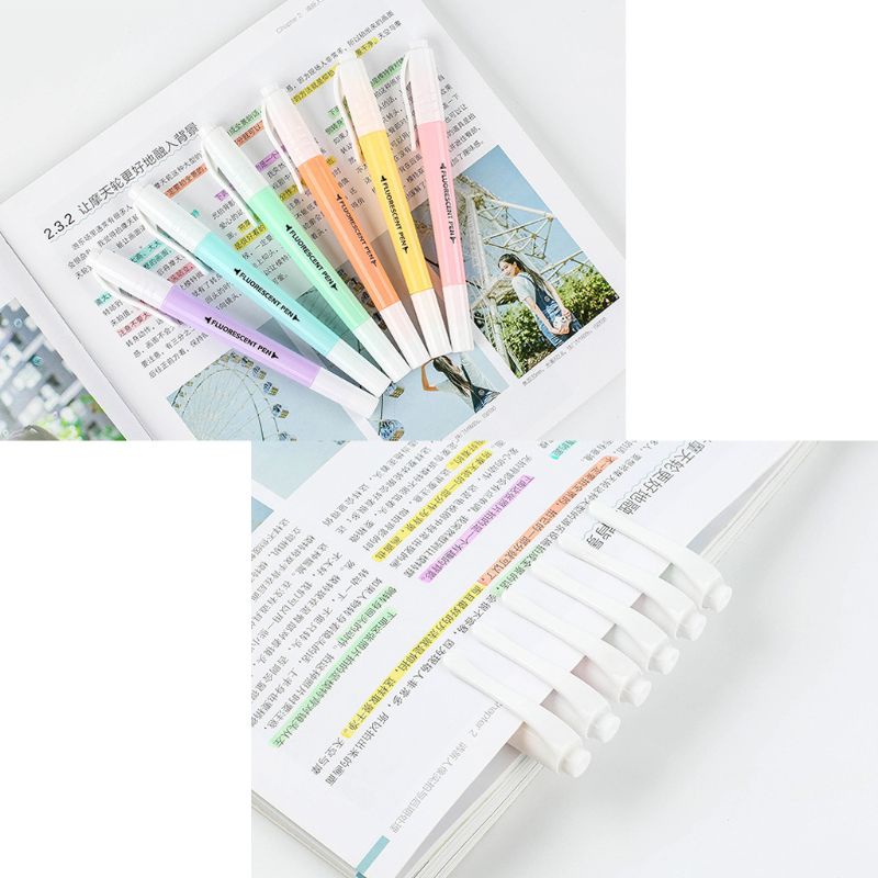 Bút Đánh Dấu Hai Đầu 6 Màu Hai Đầu