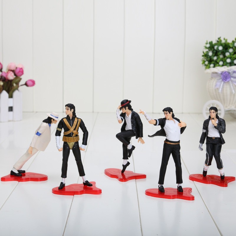 Bộ 5 tượng mô hình nhân vật Michael Jackson phong cách chibi 12cm