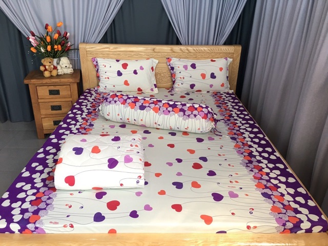 Trọn bộ drap và gối thun lạnh  đủ các size