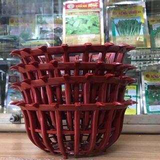Chậu giả gỗ trồng lan 25cm- combo 4 cái